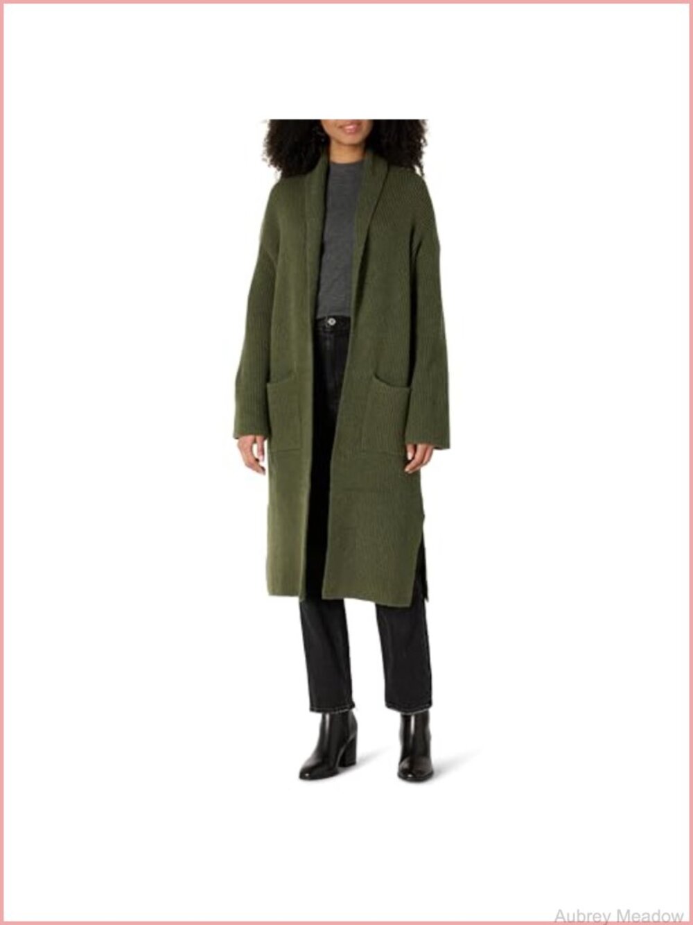 Oversized Cotton Blend Textured Stitch Long Cardigan Sweater with Pockets